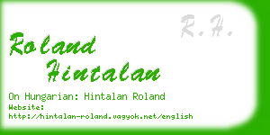 roland hintalan business card